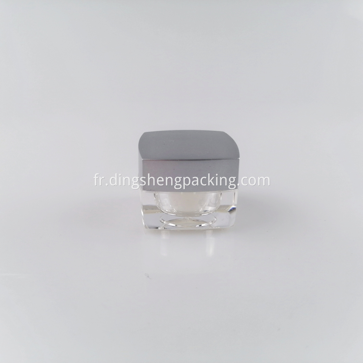 Luxury Clear Silver Square Shape Acrylic Cosmetic Packaging